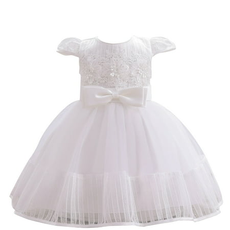 

QYZEU Little Girl Rainbow Sleeveless Party Dress Toddler Girl Basic Tunic Shirt Dress Kids Toddler Girls Spring Summer Print Ruffle Short Sleeve Princess Dress Ruffle Sleeveless Show Lace Tulle