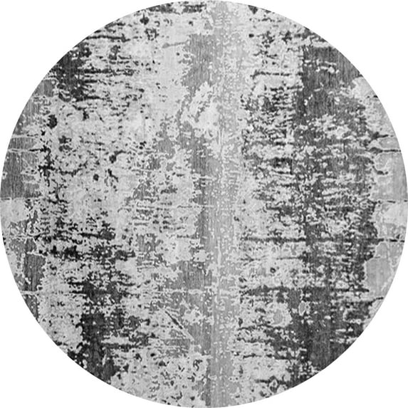 Ahgly Company Indoor Round Oriental Gray Industrial Area Rugs, 7' Round