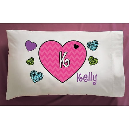 Personalized Hearts Pillowcase
