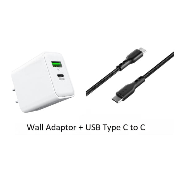 For T-Mobile REVVL 8 TMRV085G 20W Fast Home Wall Travel Charger   3FT Type C to C USB Cable