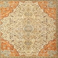 thumbnail image 1 of Ahgly Company Machine Washable Indoor Square Traditional Brown Gold Area Rugs, 6' Square, 1 of 7