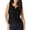 Black, variant on TSADFHJI Womens Tops Long Sleeve Trendy 2024 Women's Casual and Fashionable New Solid Color V Neck Drawstring Sleeveless Loose Chiffon Vest Women's Top L Black
