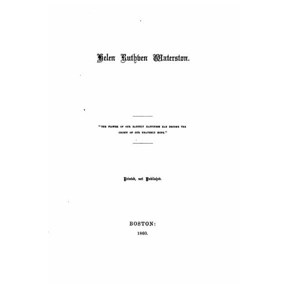 Helen Ruthven Waterston (Paperback)