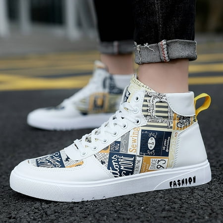 

Casual Shoes Men Shoes High Top Fashion Casual Shoes For Walking Lace Up Sports Shoes