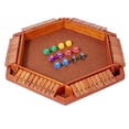 thumbnail image 1 of Jouets-cadeaux Shut The Box Jeu de Société de dés en Bois pour 6 Joueurs, Jeu Classique de Mathématiques de Table et Strategy Game avec Construction en Bois Robuste, Réunions de Famille Camping Voyage Cadeau de Vacances pour Tous, 1 of 6