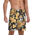 thumbnail image 2 of Bixox Men's Mushrooms Honeycomb printed lightweight casual shorts, soft sleep shorts with pockets., 2 of 7