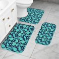 thumbnail image 2 of Paisley and Floral Blue Pattern Bathroom Rug Set 3 Piece,Non-Slip Bath Mat Set with U-Shaped Contour and Runner Soft Absorbent Washable, 2 of 5