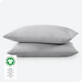 thumbnail image 3 of Bare Home Percale Weave Pillowcase Set - 300 Thread Count - 100% Organic Cotton - Standard, Light Gray, 3 of 4