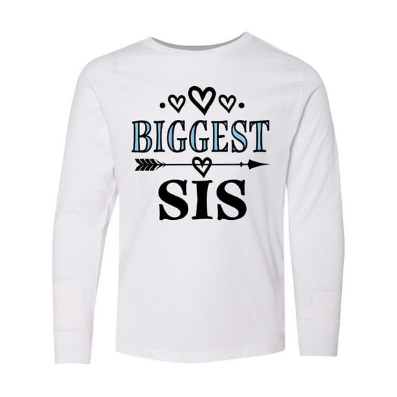 Inktastic Biggest Sis Girls Sister Announcement Long Sleeve Youth T-Shirt