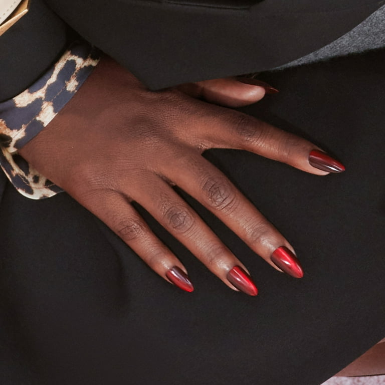 KISS Gel Fantasy Magnetic Press on Nails, BeatBelles, Red, Short
