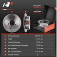 thumbnail image 3 of A-Premium Front Vented & Rear Solid Disc Brake Rotors + Ceramic Pads Kit Compatible with Select Hyundai and Kia Models - Tucson 2010-2011, For Sportage 2011, 12-PC Set, 3 of 9