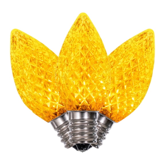 Vickerman C7 LED Yellow Faceted Replacement Bulb, bag of 25