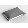 thumbnail image 2 of Ambesonne Damask Grey Pillow Sham 2 Pack, Abstract Oriental Grid, 30"x20", Dimgray and Grey Yellow, 2 of 3