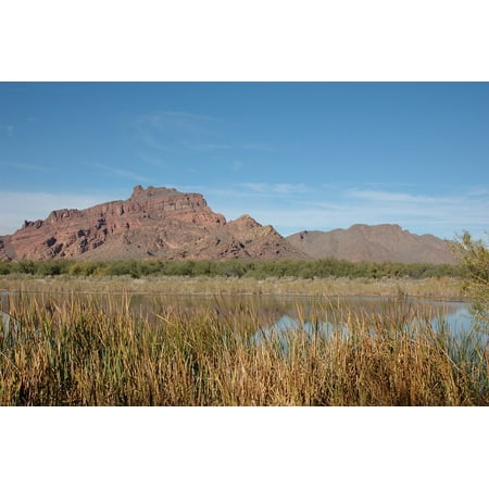 Canvas Print Arizona Lake Desert Mountain Stretched Canvas 10 x