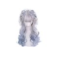 thumbnail image 1 of Peluca de pelo largo sintético ondulado para mujer, color Irregular, degradado en azul, blanco, azul, Lolita, belleza, chica japonesa, Cosplay, 1 of 4