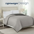 thumbnail image 3 of Martex Twin Reversible Coverlet | Lightweight Soft Easy Care Quilt | Light Gray/Graphite, 3 of 8