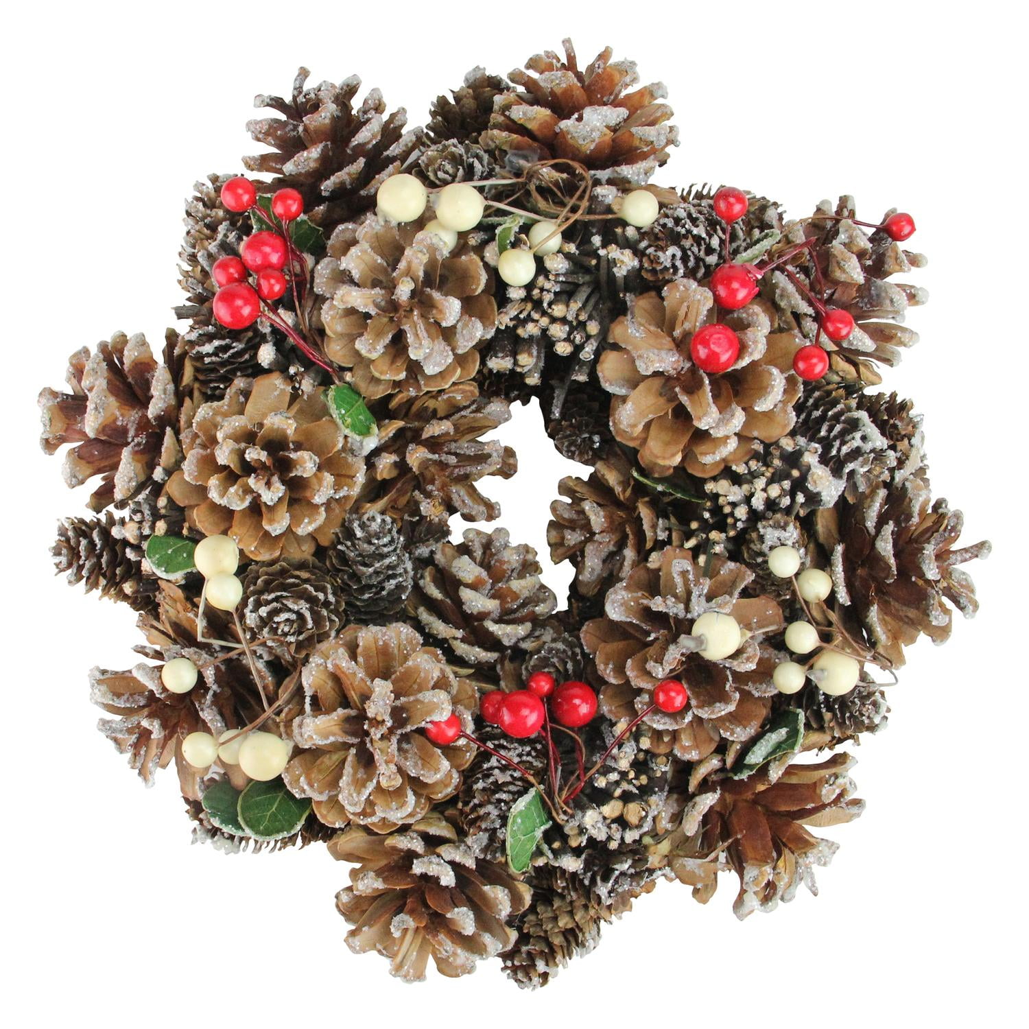 10.25&quot; Pine Cones and Berries X-mas Wreath - Walmart.com - Walmart.com