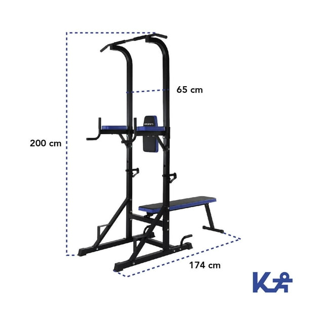 Torre Multifuncional KINGSPORT Para Dominadas Barras Banco Estacion De Entrenamiento Para Ejercitar negro Grande Bodega Aurrera en linea