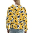 thumbnail image 7 of Daiia Blue Striped Sunflower Pattern Women's Fashion Hoodies & Sweatshirts with Kangaroo Pocket Hooded Sweatshirt with Eye-catching Drawstrings-XX-Large, 7 of 7
