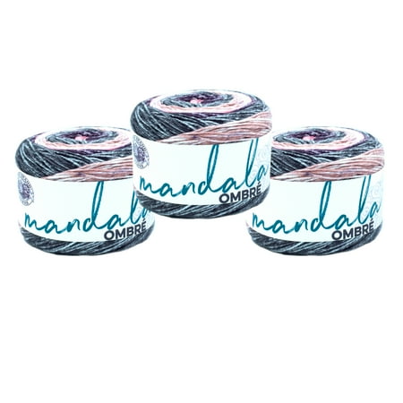 UPC: 0842093123712 | Lion Brand Yarn Mandala Ombre Felicity Medium Acrylic Multi-color Yarn 3 Pack