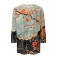 thumbnail image 5 of ZOYXRO Womens Summer Tops 3/4 Sleeve Summer Crew Neck T Shirts 2024 Trendy Elbow Length Marble Print Tees Loose Dressy Casual Tee Shirts Vermilion S, 5 of 5