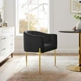 thumbnail image 2 of Tufted Accent Chair, Velvet, Metal Steel, Black, Modern Contemporary Urban Design, Living Lounge Room Hotel Lobby Hospitality, 2 of 8