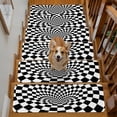 thumbnail image 2 of Black White Checker Stair Treads Non Slip for Steps Modern Abstract Checkered Tunnel Mosaic Cubes 4 Pcs Reusable Adhesive Stair Runner Mats for Dogs Elders Carpet Treads Rugs for Staircase 8x30 In, 2 of 9