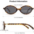 thumbnail image 3 of Retro Oval Sunglasses for Women Vintage 90s Y2K Trendy Designer Sun Glasses, 3 of 6