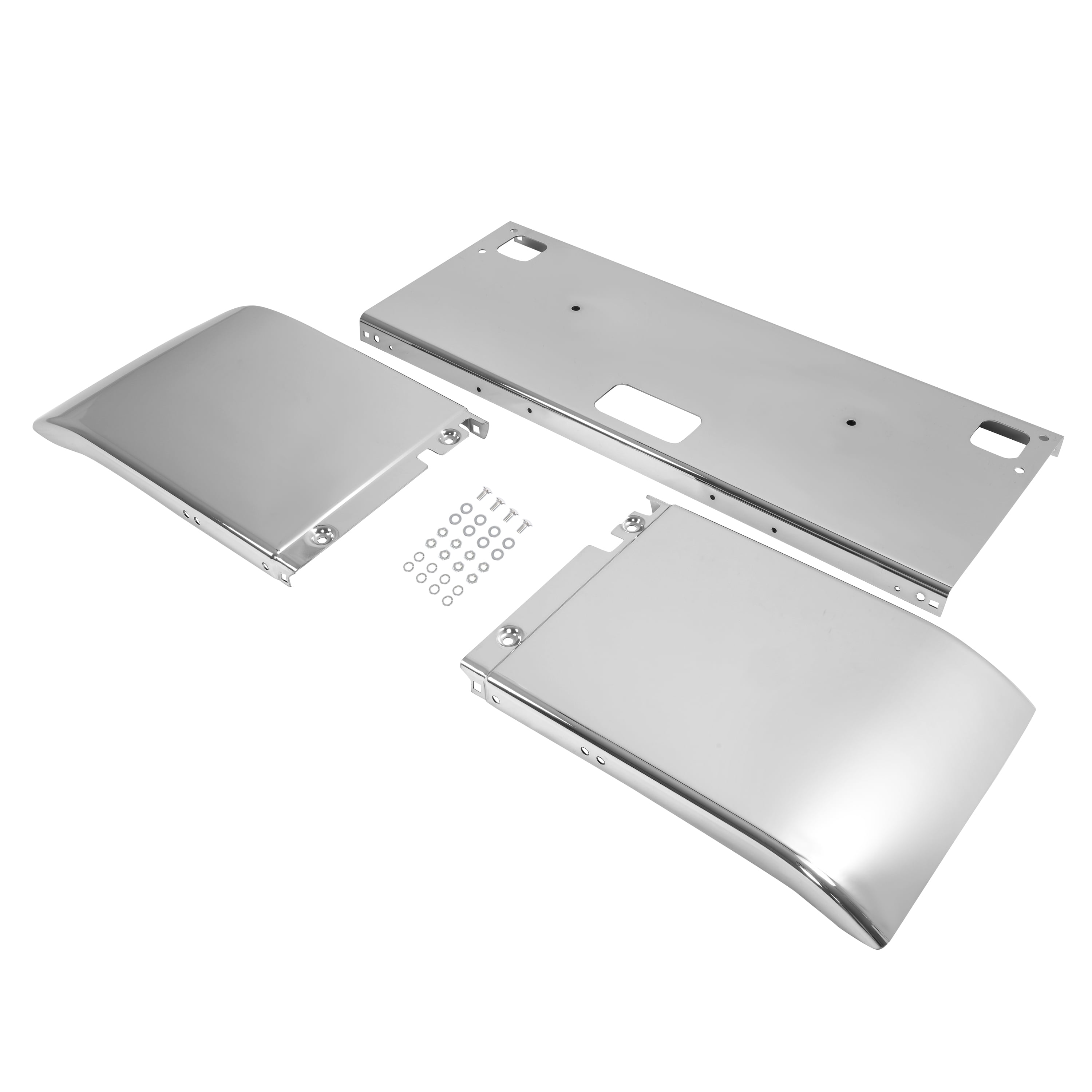 KOJEM Front Bumper Compatible with 1982+ Kenworth W900B / W900L Steel Chrome Silvery