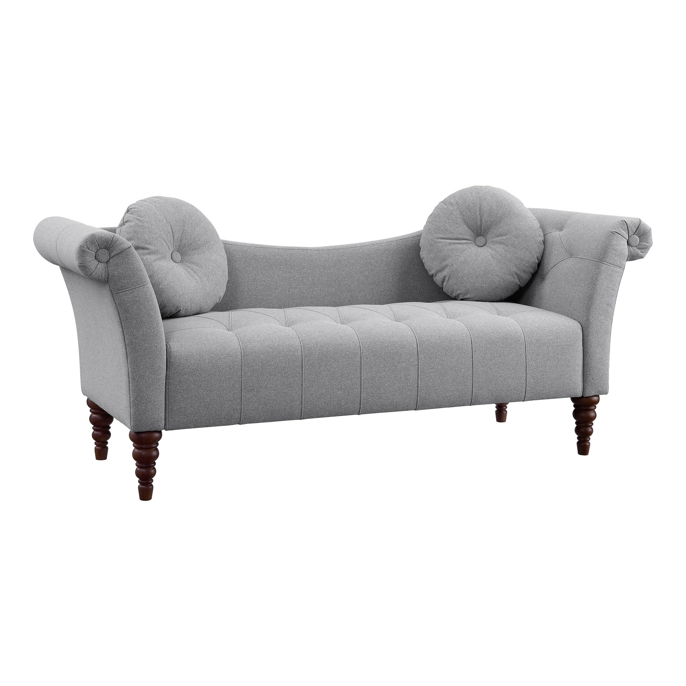 OakvillePark Wildwood Fabric Upholstered Settee Sofa, Dove Gray