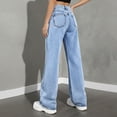 thumbnail image 4 of CHEEREAM Baggy Stretchy Jeans for Womens High Waisted Trendy Wide Leg Denim Pants Boyfriend Trouser with Patch Pockets, 4 of 7