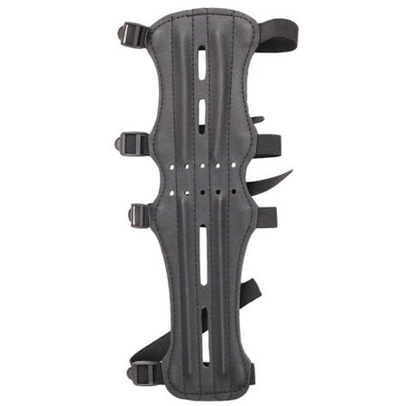 HIPKZ Leather Archery Arm Guard Adjustable Extended Archery Armguard Protector Safe Strap Forearm Armband Protector with Buckle for Bow Accessories