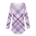 thumbnail image 5 of QATAINLAV Stripe Shirts for Women 2024 Fall Long Sleeve Pullover Tops Outdoor Casual Round Neck Tees Plus Size Loose Fit Tunic Purple XL, 5 of 6