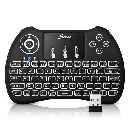 Seneo Backlit 2.4GHz Wireless Mini Keyboard with Mouse Touchpad, for TV (Best Wireless Keyboard And Mouse Under 50)
