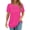1 Hot Pink, variant on Fantaslook Women Blouses Dressy Casual Summer Short Sleeve Shirts Crew Neck Pleated Tunic Tops