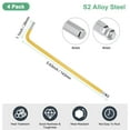 thumbnail image 3 of Uxcell 4-Pack Ball End Hex Key Wrench, 4mm L Shape Extra Long Arm S2 Steel Repairing Tool, Metric Hexagonal Wrench [Yellow], 3 of 7