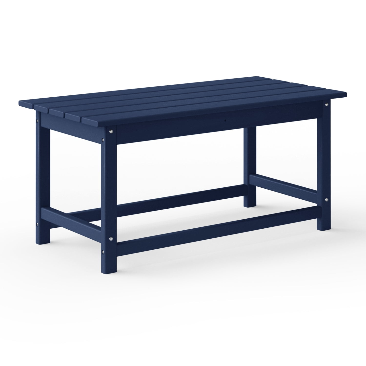 WestinTrends Malibu Patio Outdoor Coffee Table – 35" All-Weather Poly Lumber Adirondack Porch Table, Navy Blue