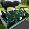 thumbnail image 3 of Bulopur Green Marble Golf Cart Seat Covers for 2-Person Seats Universal Golf Cart Seat Blanket Compatible with EZGO, Yamaha, Club Car, 3 of 8