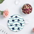thumbnail image 3 of FMSHPON Ocean Blue Chevron Octopus Seahorse Crab Set of 6 Round Coaster for Drinks, Absorbent Ceramic Stone Coasters Cup Mat with Cork Base for Home Kitchen Room Coffee Table Bar Decor, 3 of 5