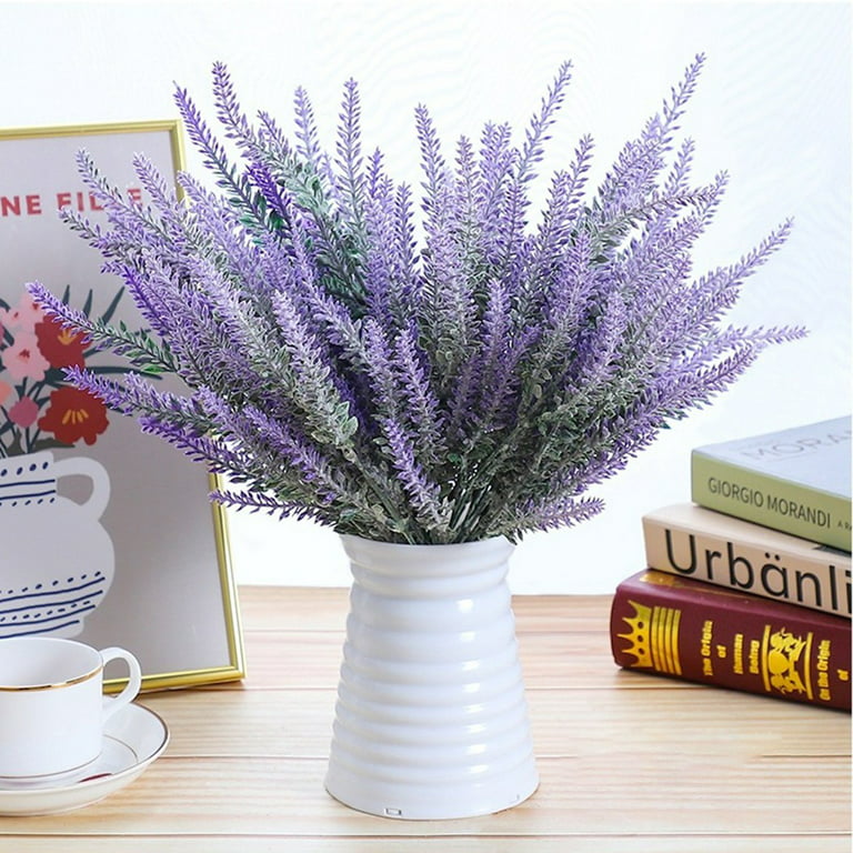 D-GROEE Artificial Flowers Fake Lavender Flowers, Silk Lavender Plant Stems  Bouquet for Indoor Lavender Decor Home Office, Outdoor Decoration Wedding  Garden Party 