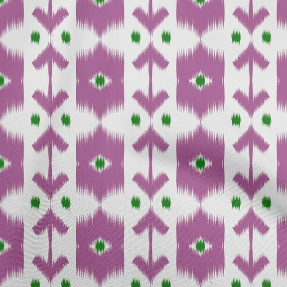 oneOone Polyester Spandex Pink Fabric Ikat Craft Projects Decor Fabric Printed By The Yard 56 Inch Wide