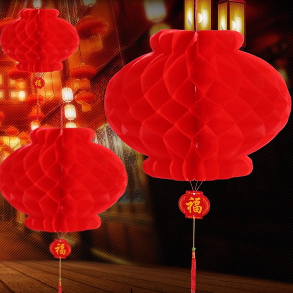 CTIRCHIU Chinese New Year Red Lanterns Traditional Festive Hanging Decor