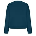 thumbnail image 5 of VBVC No Boundaries Women's Crewneck Crop Tops ,Long Sleeves Pullover, Women Workout Casual Pullover,Navy,Size M, 5 of 5
