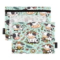 thumbnail image 2 of Flowers and Cow 2 Pack Pencil Pouches Zipper Pencil Case 3 Ring Pencil Pouch Cosmetic Bag, 2 of 6