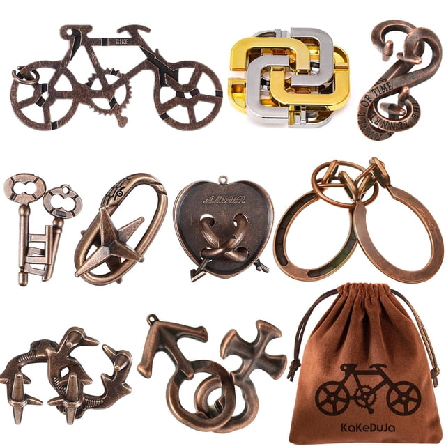 Puzles de metal KakeDuja para adultos, rompecabezas de desenredos, juego de rompecabezas con cerradura, juego de regalo para adultos y adolescentes