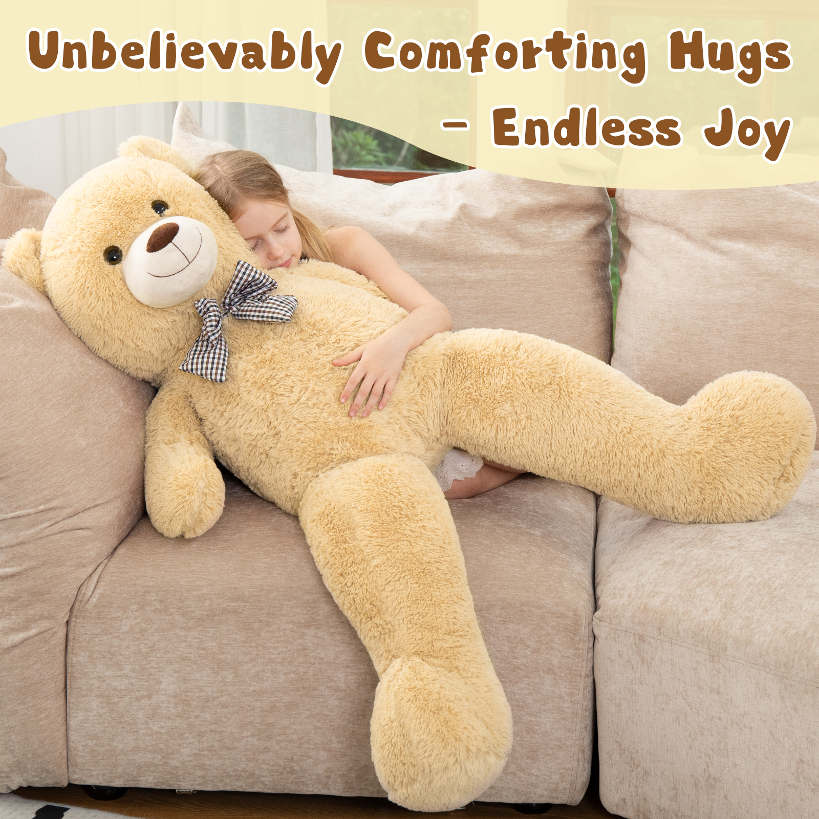 Morismos Giant Teddy Bear 47-Inch Brown Plush Toy photo 4