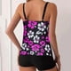 thumbnail image 4 of Gibobby Conjunto de Bañador Sexy Traje de baño para mujer Tankini Traje de baño normal de 2 piezas Sin espalda Impresión de 2 piezas Estampado ajustable (Rosa caliente,CH), 4 of 5