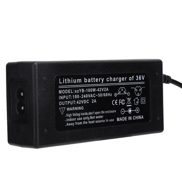 Power Adapter, DC 42V 2A Wearable Battery Charger Tough for Home for Office for 36V Li-ion Battery