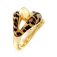 thumbnail image 3 of Ross-Simons Italian Leopard-Print Enamel Link Ring in 18kt Gold Over Sterling, Women's, Adult, 3 of 6