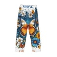 thumbnail image 3 of Lsque Spring Butterfly Flowers Print Men's Pajama Pants, Lounge Pant - Comfortable Home Wear,Elastic Waistband, Stylish Design-X-Large, 3 of 9